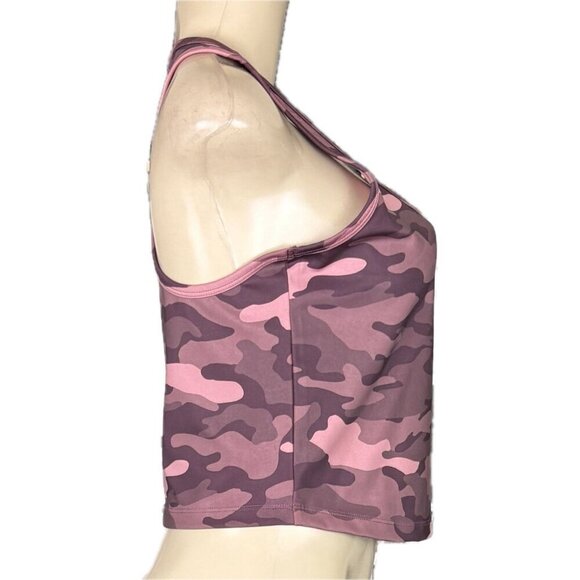 Calvin Klein Performance XL Pink Camouflage Scoop Neck Racerback Crop Tank Top - Picture 3 of 6